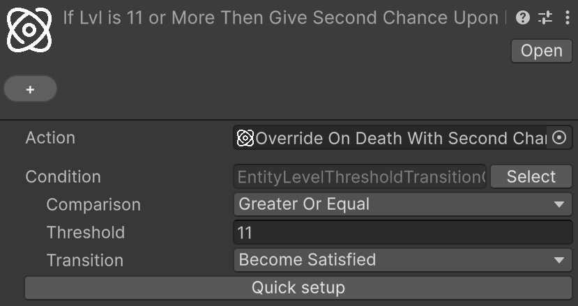 Conditional Game Action Configuration