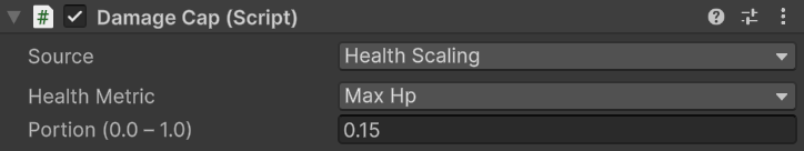 DamageCap inspector — Health Scaling