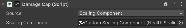 DamageCap inspector — Scaling Component