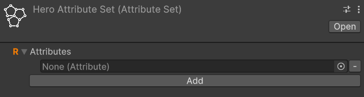 Hero Attribute Set with one empty entry