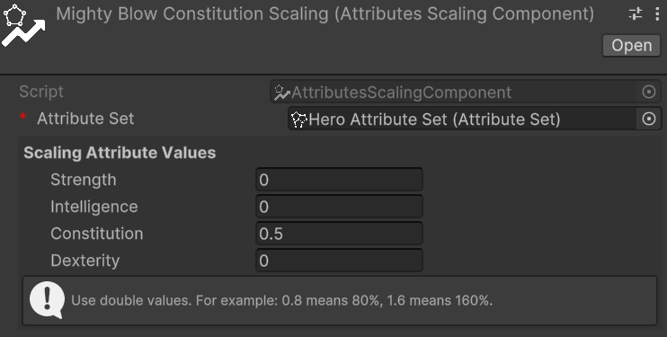 Mighty Blow Constitution Scaling