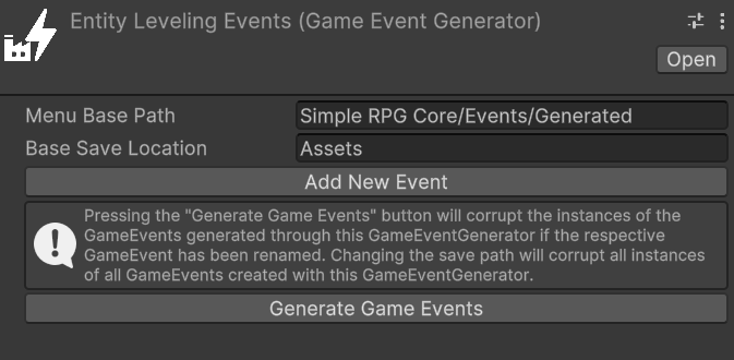 Entity Leveling Events